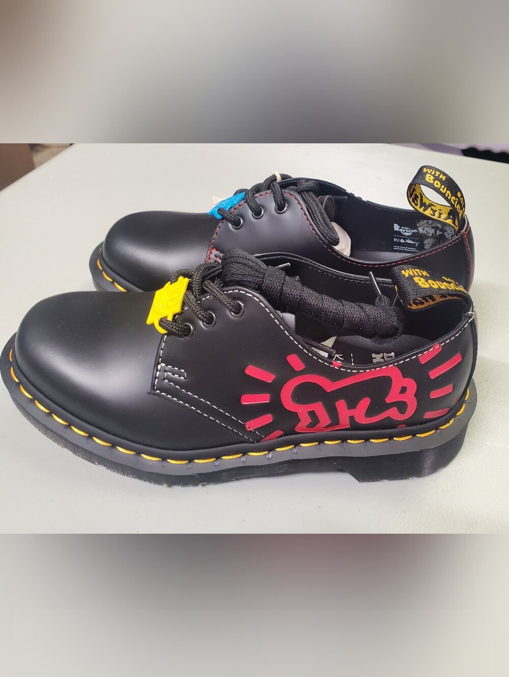 Dr. Martens 1461 Keith Haring Black Leather Shoe Women Size 5